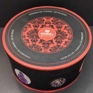 Stokes Gourmet Set Of 4 Geisha Multi-Colored Porcelain Cups.